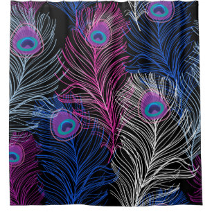 Gorgeous Vintage pattern of peacock feathers on a Shower Curtain