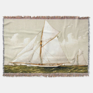 Gorgeous Vintage Sailboats Print Throw Blanket