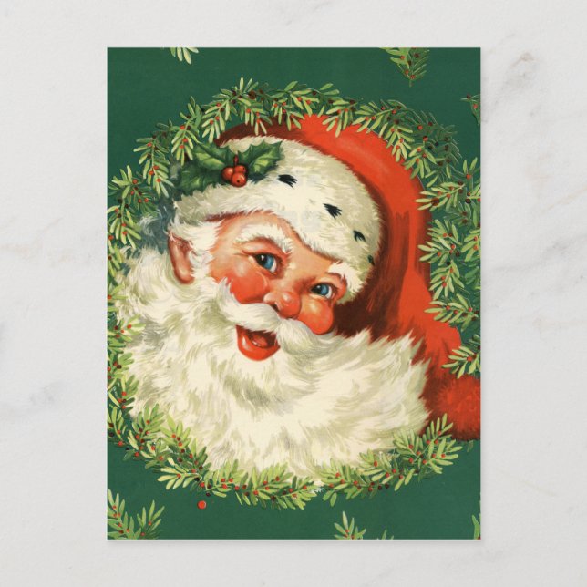 Gorgeous Vintage Santa Claus Image Holiday Postcard (Front)