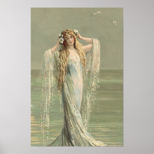 Gorgeous Vintage Sea Goddess Poster (Front)
