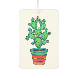 Gorgeous Watercolor Cactus In Beautiful Pot Car Air Freshener