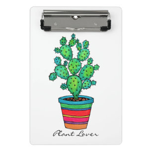 Gorgeous Watercolor Cactus In Beautiful Pot Mini Clipboard