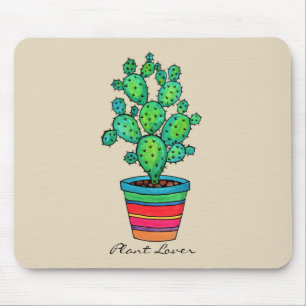 Gorgeous Watercolor Cactus In Beautiful Pot Mouse Mat
