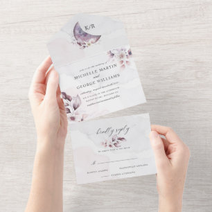 gorgeous watercolor fall floral  all in one invitation