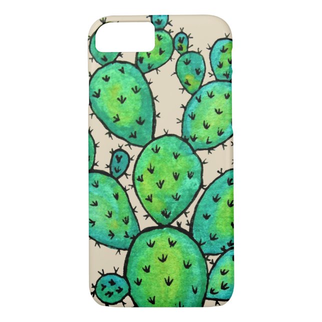 Gorgeous Watercolor Prickly Cactus Case-Mate iPhone Case (Back)
