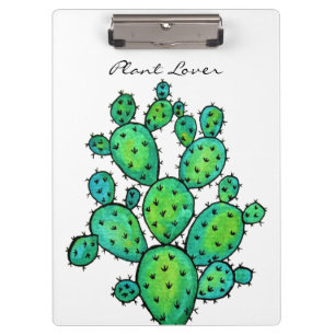 Gorgeous Watercolor Prickly Cactus Clipboard