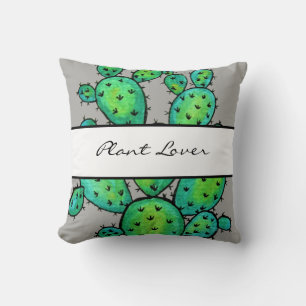 Gorgeous Watercolor Prickly Cactus Cushion