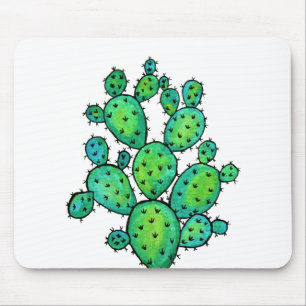 Gorgeous Watercolor Prickly Cactus Mouse Mat