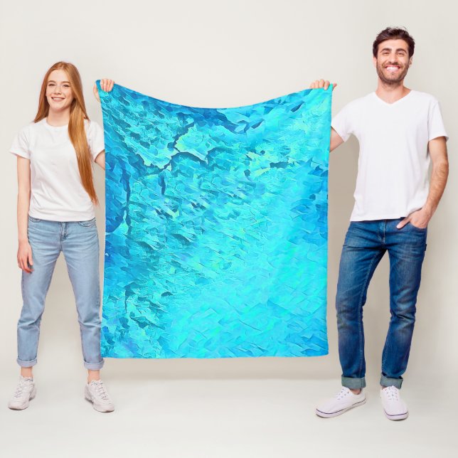 Gorgeous Watercolor Tropical Ocean Theme Design  Fleece Blanket (In Situ)