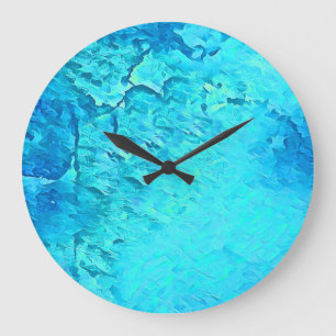 Gorgeous Watercolor Tropical Ocean Theme Design  Large Clock