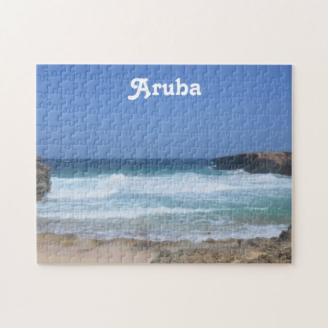 Gorgeous Waves Crashing in Aruba Jigsaw Puzzle (Horizontal)