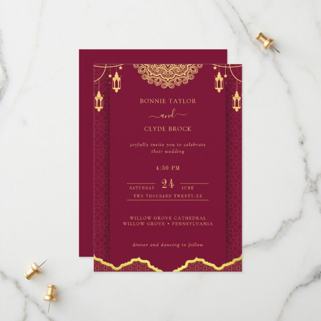 Gorgeous Wedding Invitation with Sophistication (Front/Back In Situ)