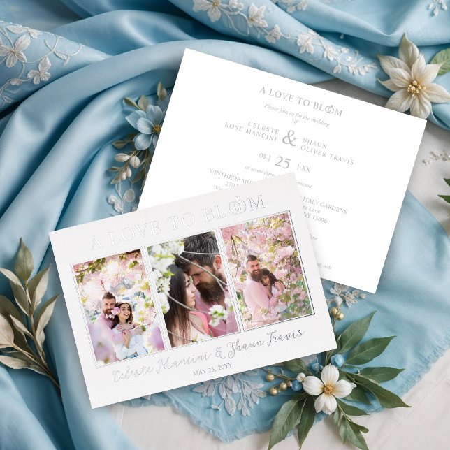Gorgeous Wedding Rings Luxurious 3 Multi Photos (Cute Wedding Rings Luxurious 3 Multi Photos in Real Silver Metallic Foil Invitations Cards.)