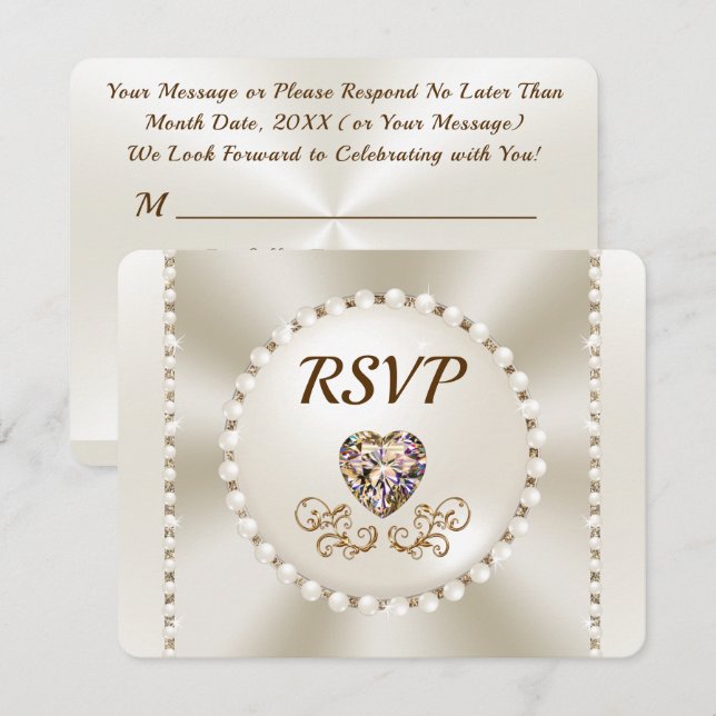 Gorgeous, Wedding RSVP Menu Choice Template (Front/Back)