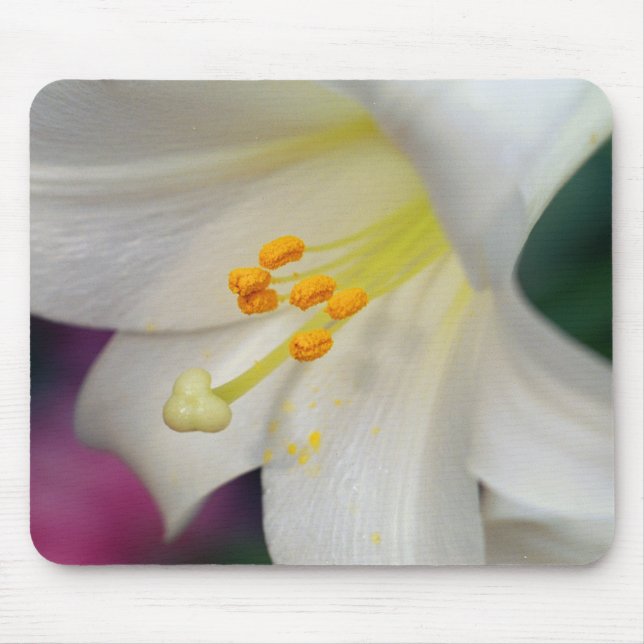 Gorgeous While Lily Mouse Mat (Front)