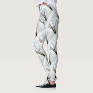 GORGEOUS WHITE CALLA LILIES FLORAL LEGGINGS