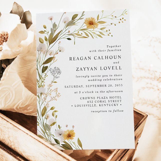 Gorgeous Wildflower Botanical Modern Wedding Invitation (Creator Uploaded)