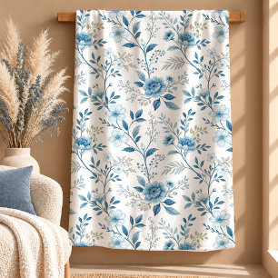 Gorgeous Wildflower Meadow Blanket Dusty Blue Art