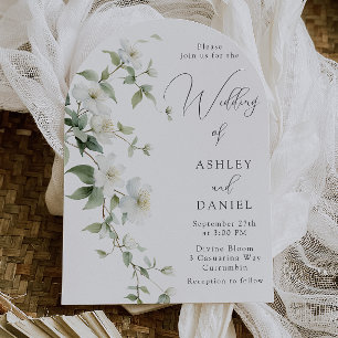 Gorgeous Wildflowers Elegant Arch Wedding Invitation