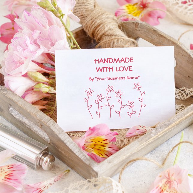 Gorgeous Wildflowers Handmade with Love Quote Rubber Stamp (Creator Uploaded)