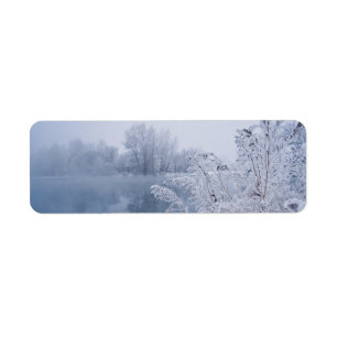 Gorgeous Winter Lake  Scene Address Label