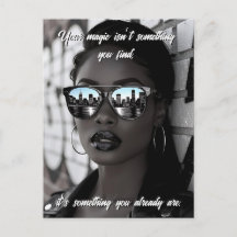 Gorgeous Woman in City with Sunglasses and Quote