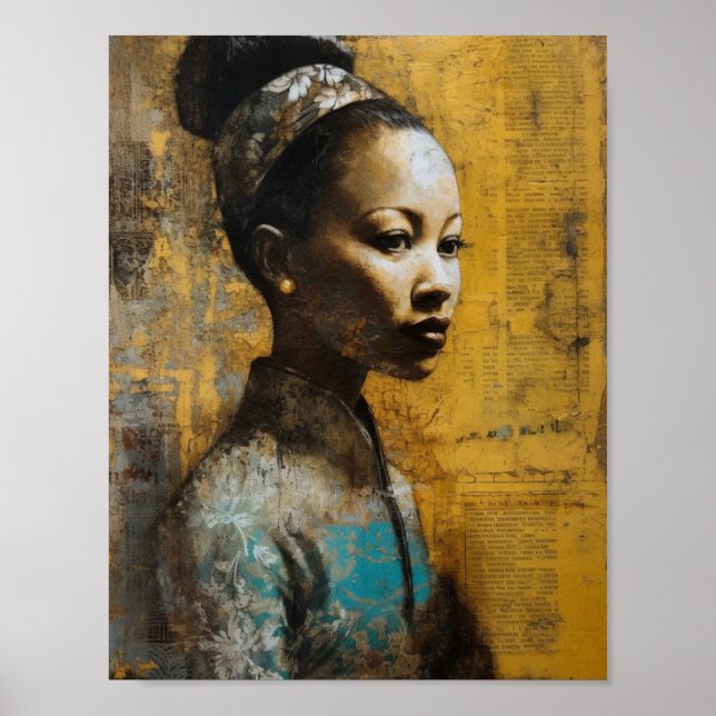 Gorgeous Woman Mixed Media Painting Poster (Front)