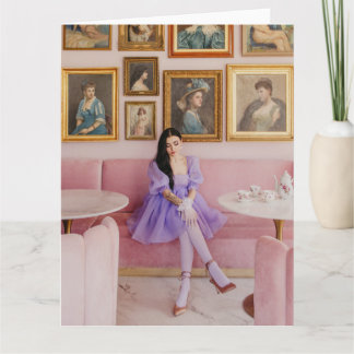 gorgeous women with paintings folded greeting card