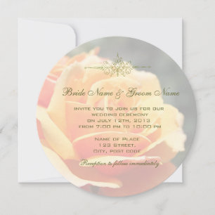 Gorgeous yellow rose flower ewedding party invitation
