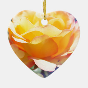 Gorgeous yellow rose flower.  Floral photography. Ceramic Tree Decoration