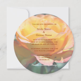 Gorgeous yellow rose flower wedding invitations. invitation