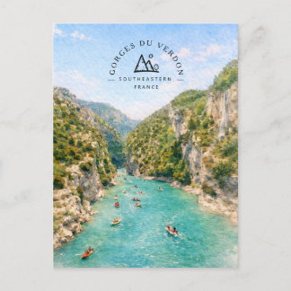 Gorges Du Verdon | Southeastern France Watercolor Holiday Postcard