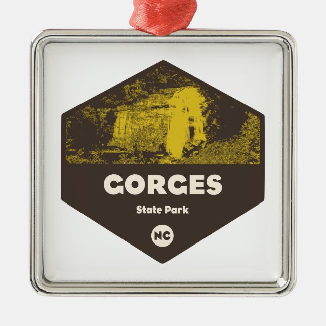 Gorges State Park North Carolina Metal Tree Decoration (Front)