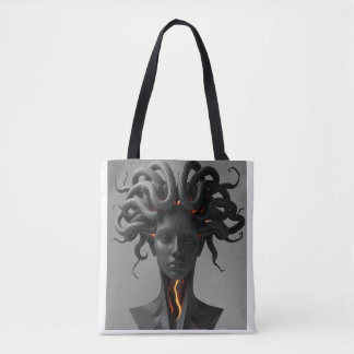 Gorgon Abstract Graphite Tote Bag