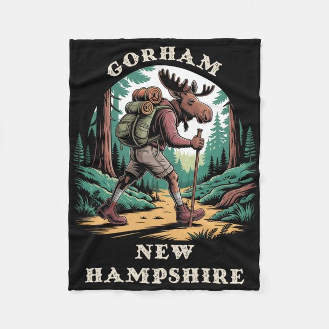 Gorham New Hampshire Nh Mountains Hiking Trail Moo Fleece Blanket (Front)