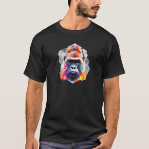 Gorilla Abstract Polygon Cool Geometric Wild Anima T-Shirt