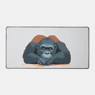 Gorilla Adorable Cute Animal Sleeping Relaxing Fun Desk Mat