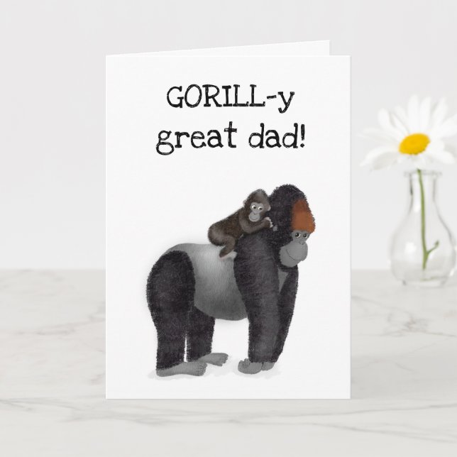 Gorilla and baby Father's Day card (Small Plant)