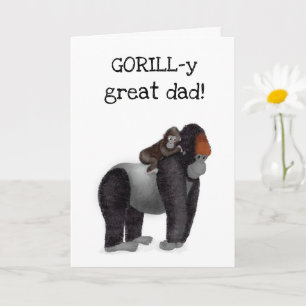 Gorilla and baby Father's Day card