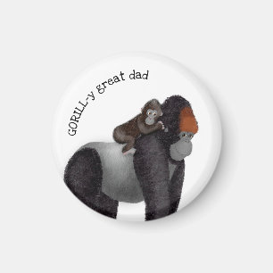 Gorilla and baby 'great dad' magnet