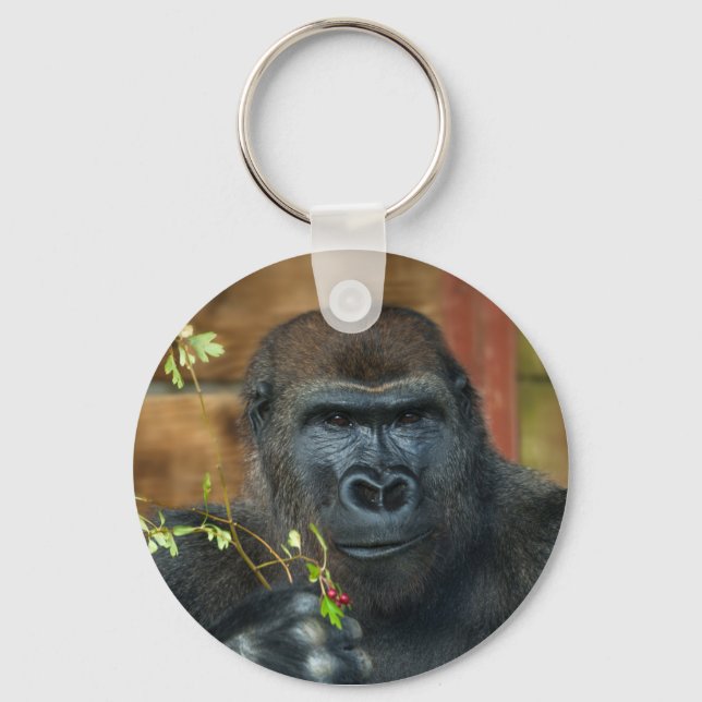 Gorilla And His Berries Key Ring (Front)