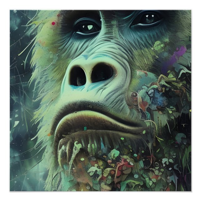 Gorilla and Plants Poster (Front)