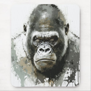 Gorilla Ape Animal Painting Wildlife Forest Mouse Mat