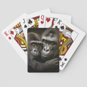 Gorilla Ape Animal Wild Beauty Freedom Wilderness  Playing Cards
