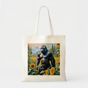 Gorilla Ape In A Field Of Sunflower Tote Bag