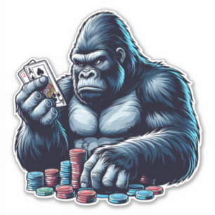 gorilla ape playing cards poker gambling casino