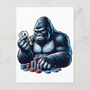 gorilla ape playing cards poker gambling casino