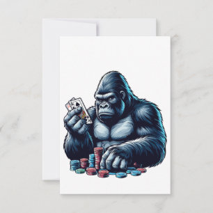 gorilla ape playing cards poker gambling casino 