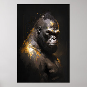 Gorilla Ape Portrait Animal Nature Wildlife Spirit Poster
