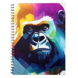 Gorilla Ape Wild Nature Animal Color Art Painting Notebook